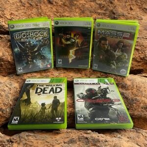 Xbox 360 Resident Evil Bioshock Crysis 3 Walking Dead Video Game Bundle Lot 5